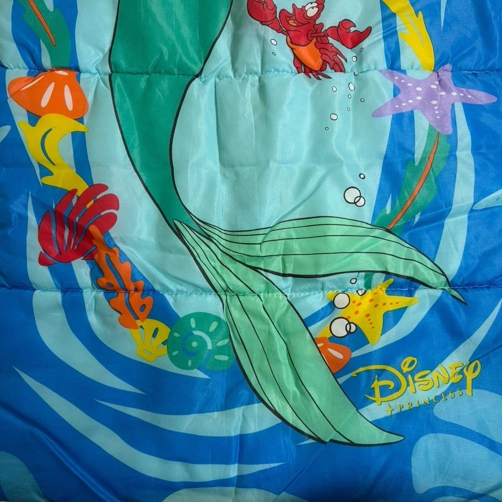 VTG Disney Princess The Little Mermaid Ariel Sleeping Bag 90s Flounder Sebastian